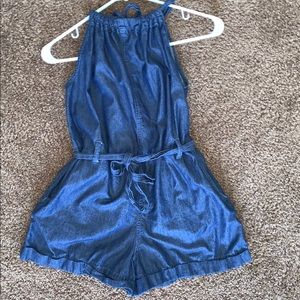 Cuffed Denim Romper